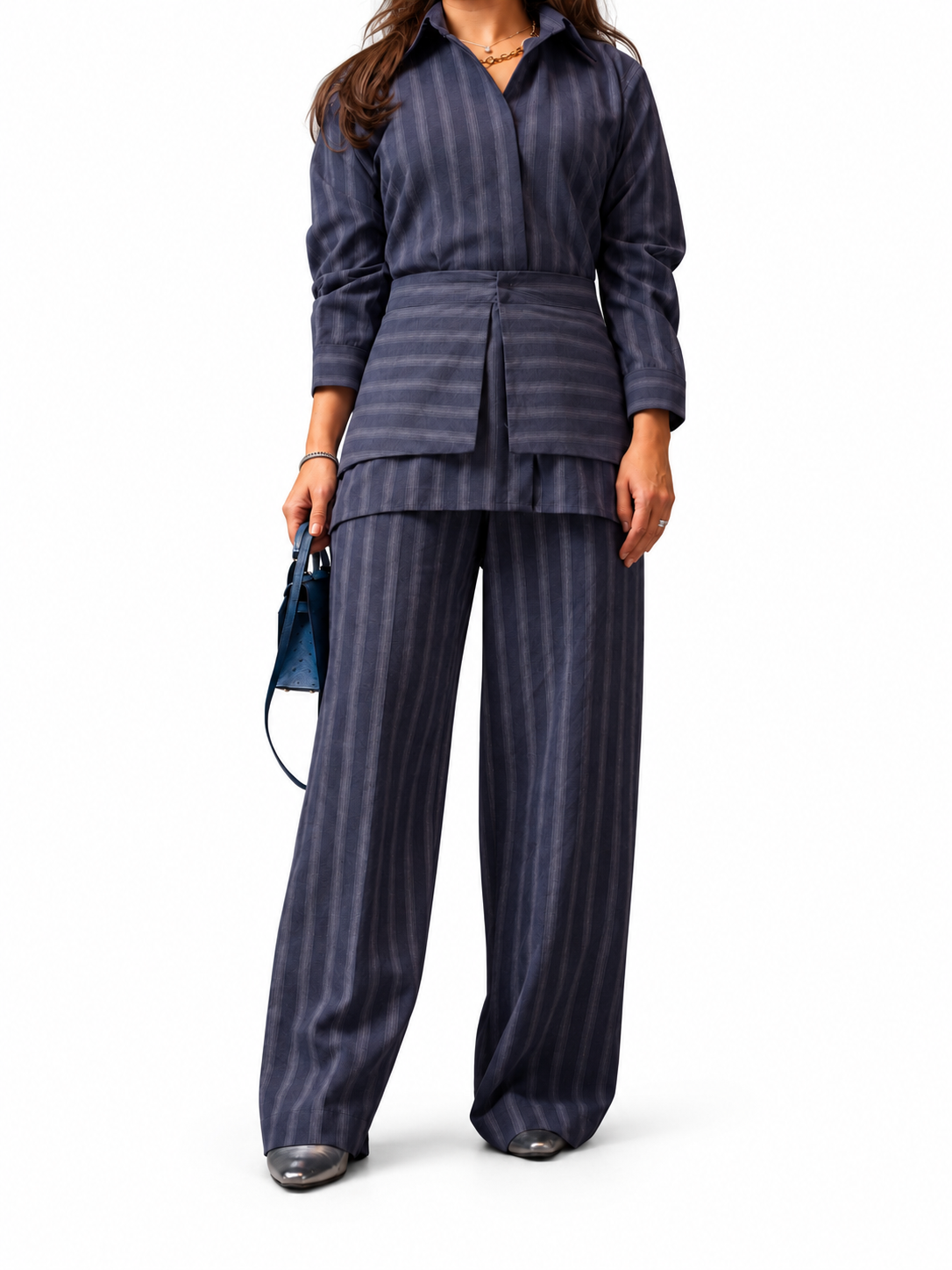 Pinstripe wrap set – white background