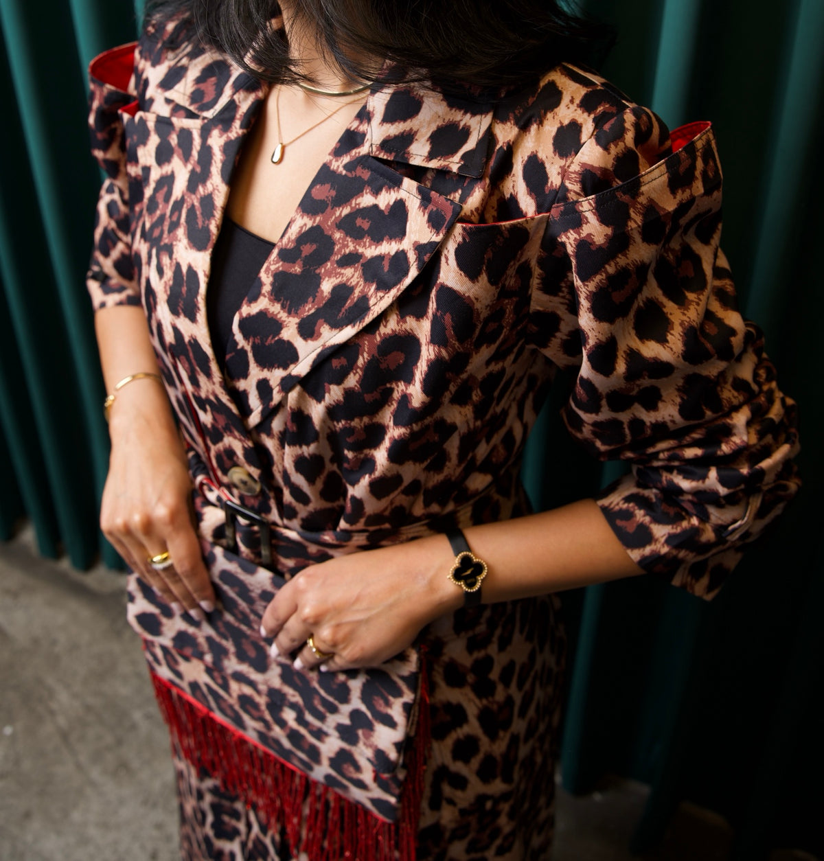 Tiger Affair Bag styled with Tiger Blush jacket — jacket sold separately